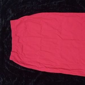 Prada red kick pleat cotton   skirt, side zip quiet luxury